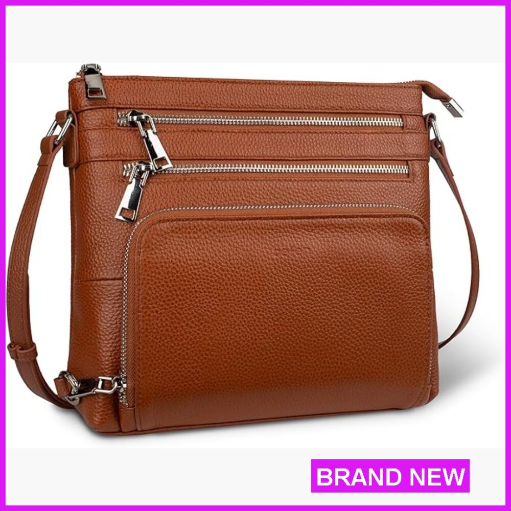 Genuine Leather Crossbody Bag Anti-Theft Rfid Wallet Travel Purse Chic